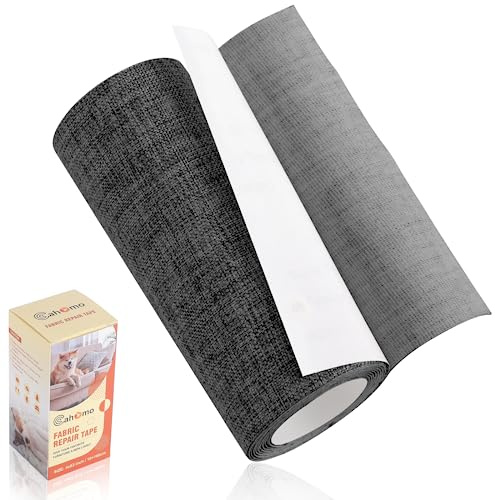 Leinenstoff Patches Selbstklebend, 10x160 cm Leinen Reparatur Patches, Leinen Flicken Selbstklebend, für Sofas, Autositze, Vorhang Kopfteile, Rucksack Dunkelgrau