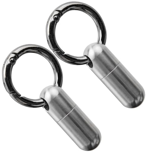 MEYAGOT 2er Pack Pillendose Schlüsselanhänger, Titan, Wasserdicht 34mm Für Outdoor Camping Reisen, Klein Für Unterwegs Titanlegierung