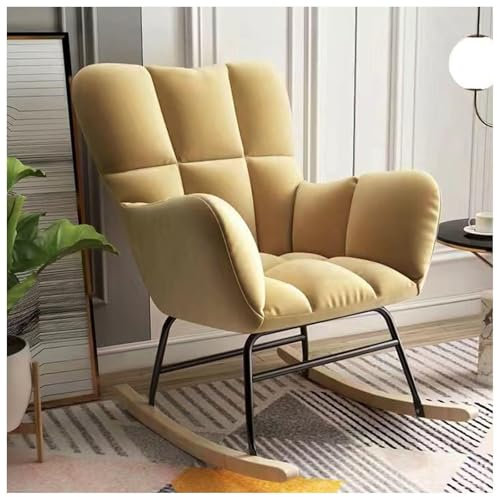 HJXBD888 Stillstuhl mit Armlehnen und gepolsterter Lese Sessel Baby Stillsessel, Belastbarkeit bis 120 kg für Wohnzimmer/Schlafzimmer/Balkon,Yellow