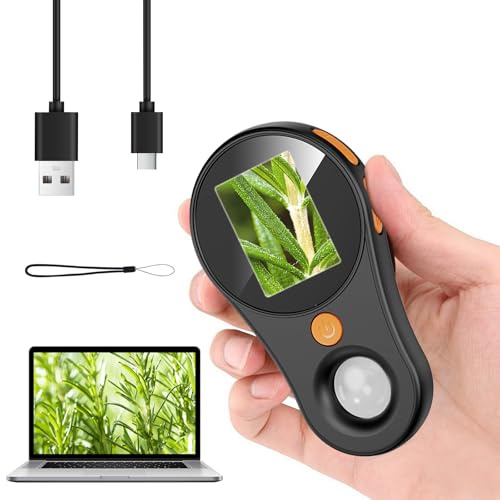 Digitales Handmikroskop, 2 MP, 1080P, 500-fache HD-Vergrößerung, Miniskop, wiederaufladbar, tragbar, mit 8 LED-Lichtern, für Kinder und Erwachsene