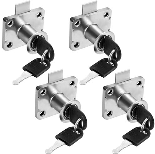 Cerradura Taquilla Möbelschloß Schrankschloss 4 Stück Sicherheit Schrankschloss Schubladenschloss Möbelschloß Möbelschloss Aufschraubschloss für Möbel Schrank Briefkasten