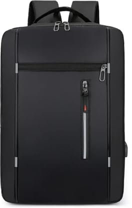 FOVAOK Men's Waterproof Backpack USB School Backpack 15.6 Inch Laptop Backpack Unisex Book Bag Bagpacks Men Stylish Back Pack(Black)