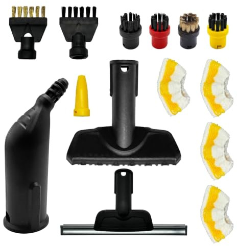 Magicbox 14-tlg. Zubehör für Kärcher Dampfreiniger Easyfix SC1 bis SC5, mit Rundbürsten, Mikrofaser-Tüchern, Fugenbürste & Handdüse, aus robustem ABS & Nylon