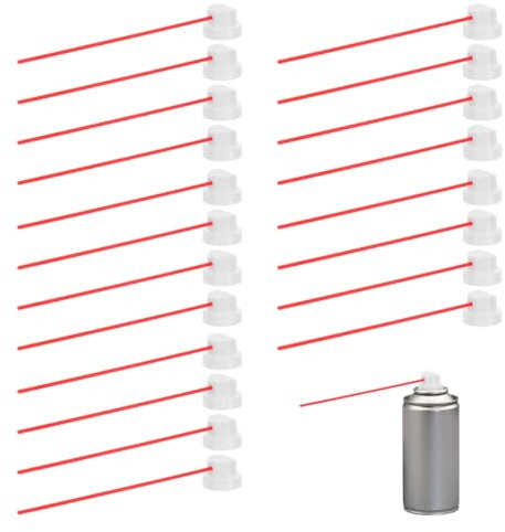 KALLORY 20 Sets Spray Dose Verlängerung Röhrchen Rot Aerosol Dose Düsenstroh