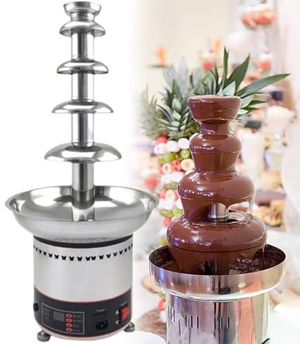 GESAIDES Fontaine à Chocolat, Machine à Fondue au Chocolat électrique, Fontaine à Fromage, Parfaite pour Le Fromage Nacho, la Sauce au Chocolat, Les Mariages et Les Fêtes,5tiers