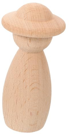 Unbemalte Holzfigur für Kinder zum Selbstgemacht Anmalen | Beige, Naturholz Bastelarbeit für Büro und Vorlesezeit, Fördert Kreativität und Handgeschick