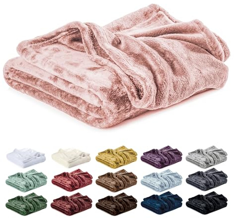 Lavea® Kuscheldecke 150x200 cm - Zartrosa | Mikrofaser – Flauschige Fleecedecke für Sofa und Bett, weiche Decke, pflegeleicht, Sofadecke, Tagesdecke oder Wolldecke