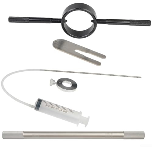 Kit d'outils multifonction pour compresseur de ressort de fourche de moto avec matériau en aluminium pour compression de ressort de fourche et dégonflage d'huile sur vélos de rue 2002 2015 (D)