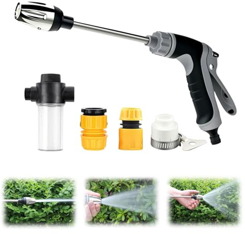 Hochdruckpistole für Gartenschlaauch, Hochdruckreiniger TurboWasher für Gartenschlauch, Hochdruck Spritzpistole Einstellbarer Wasserdurchfluss für Autowäsche Bewässerung Haustierduschen (A)