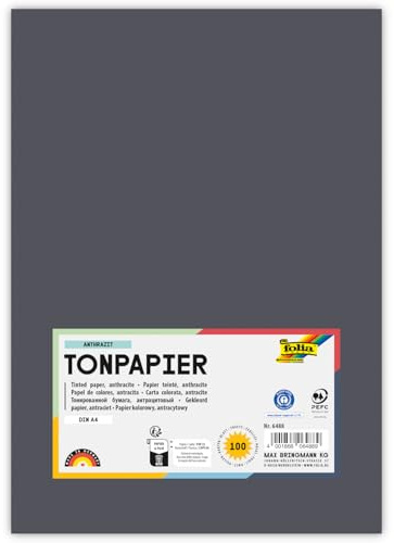 Tonpapier, 100 Bogen, 130 g/qm, DIN A4 (Anthrazit)