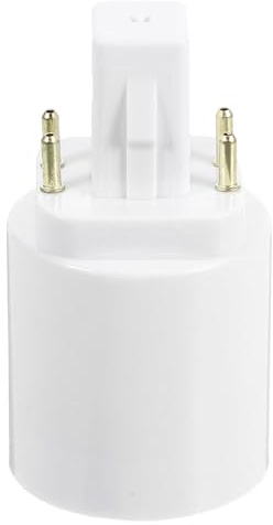 SHINEOFI Adaptateur de Douille G24q vers E27, Convertisseur D'ampoule 4 Broches en Plastique, Compatible Éclairage Domestique, Bureau et Usage Commercial, Support Sécurisé et Facile