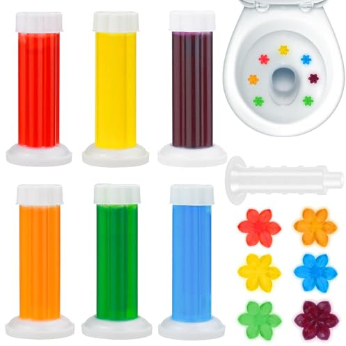 6 Tampons de Gel WC, Motif Floral, Gel Parfumé Rafraîchissant pour les Toilettes, Recharges de Gels WC, pour Petites Salles de Bain et Toilettes Invités