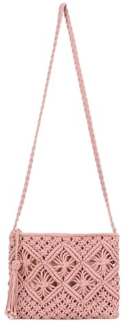 Bohemian Tassel Clutch Bag Multifunktionsvävd Crossbody-väska för semester och strand utomhusresor Sommar