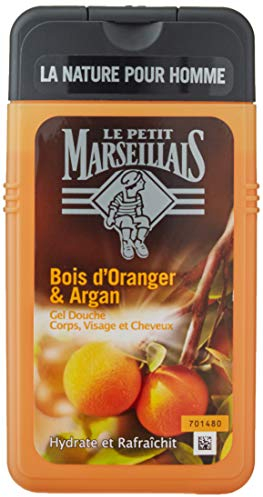 Le Petit Marseillais Gel Douche Homme Corps et Cheveux Bois D'oranger & Argan Flacon 250 ml