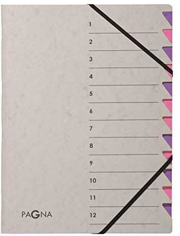 Pagna 44312-10 mapp 12 fack Easy Grey 1–12 lila