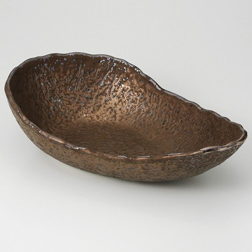 Lava Stream Rock Shizuku Moribot, 12.6 x 8.0 x 3.5 inches (32 x 20.3 x 8.8 cm), 32.1 oz (910 g), Planting Pot, Restaurant, Restaurant, Commercial Use, Japanese Tableware, Restaurant