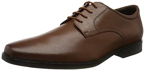 Clarks Men's Bensley Lace Oxford, Lea marrón Oscuro, 46 EU