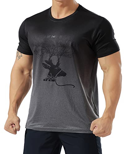 Atletisk träningst-shirt för män Andningsbar Bekväm muskel-löpartröja Träning Snabbtorkande gym Activewear