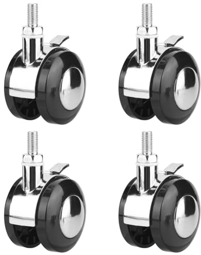 4Pcs Roulettes Pivotantes de 2 Pouces, Roues Pivotantes en Caoutchouc en Alliage de Zinc À Rotation 360 ° Avec Pédale de Verrouillage Charge de 30 Kg, pour Meubles Robustes, Appareils Électriques