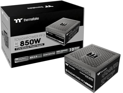 Thermaltake Toughpower PF3 850W Gen 5 | ATX 3.0 | PCIe Gen 5 Ready | Smart Zero Fan | 80 Plus Platinum | Fully Modular