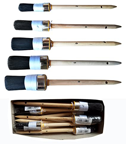 Profi Lackpinsel Pinsel Naturborsten Lasurpinsel Farbpinsel Rundpinsel doppelt-gebunden (Größe und Stückzahl Bitte in der Auswahlliste wählen!)(2xPinsel Größe 2(Ø16mm)…)