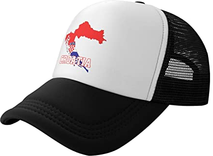 Damen Herren Basecap Kroatien-Flagge Kroatische Landkarte Baseball Cap Leicht Trucker Kappe Baumwolle Hip-Hop-Hut Für Draussen Golf Kletter