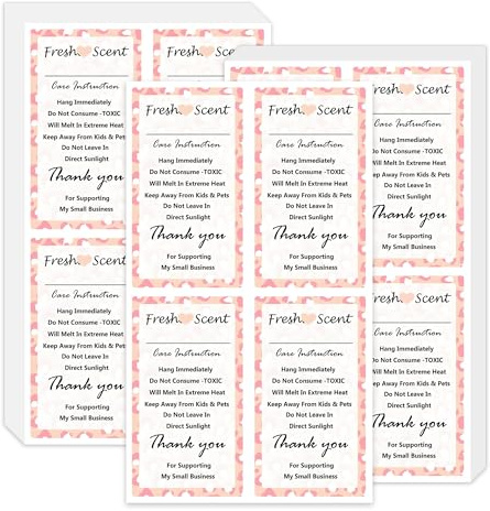 Freshiess Care Instruction Stickers 2X 3.5 Inch-Freshiess Warning Label Freshies Scent Labels DIY Crafts Label Stickers for Freshies Supplies, Beads and Silicone Molds 200 Pcs