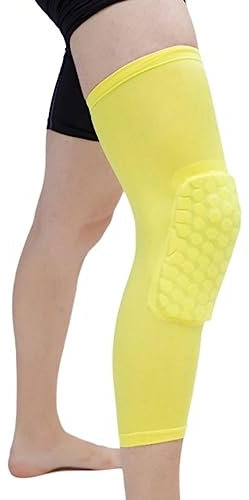 Zonto Knee pads 1 Pair Pack Basketball Knee Pads Honeycomb Knee Pads Elastic Knee Pads Foam Support Volleyball Pads-Yellow,S