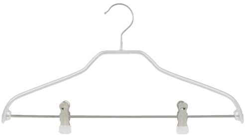 BM396= 10 MAWA Metall Kleiderbügel Silhouette 45 FK weiß Clipsteg Hosenbügel