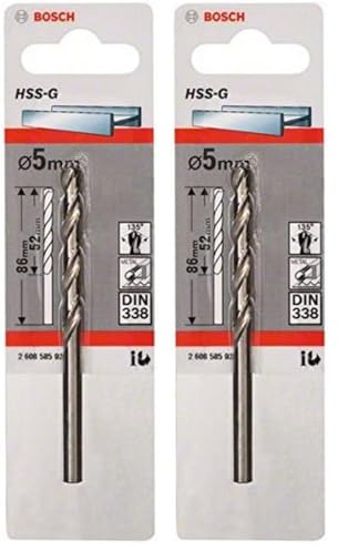 Bosch Pro Metallbohrer HSS-G geschliffen (Ø 5 mm) (Packung mit 2)