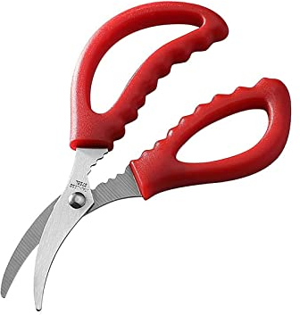 CanEve Tijeras artesanales Rojo Negro Mariscos Tijeras Langosta Pescado Langostino Pelador Camarones Cangrejo Mariscos Tijeras Tijeras Recorte Conchas Utensilios de cocina Accesorios Tijeras