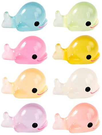 HANABASS 20 Stück Leuchtende Mini-Seelöwenfiguren - Dekofiguren aus Kunstharz für Aquarium, Party & Deko - Nachleuchtend in Dunkelheit