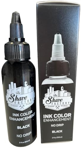 The Shave Factory Ink Color Enhancement No Dropp - Svart Färg för Skägg & Konturer - Vattentålig Hårlinje Fyllningsspray för Airbrush 60g