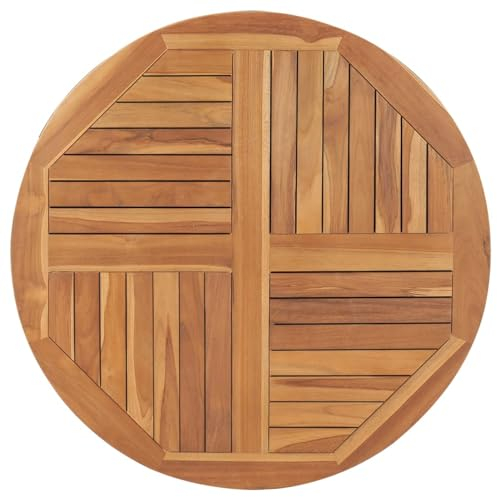ZEYUAN Tischplatte, Schreibtischplatte, Arbeitsplatte, Waschtischplatte, Bürotischplatte, Massivholz Teak Rund 2,5 cm 90 cm