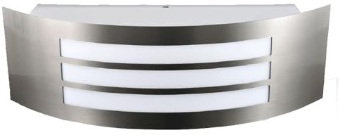 Vetrineinrete® Applique da muro in acciaio curvo per esterno con attacco E27 lampada da parete per terrazzo balcone facciate IP44