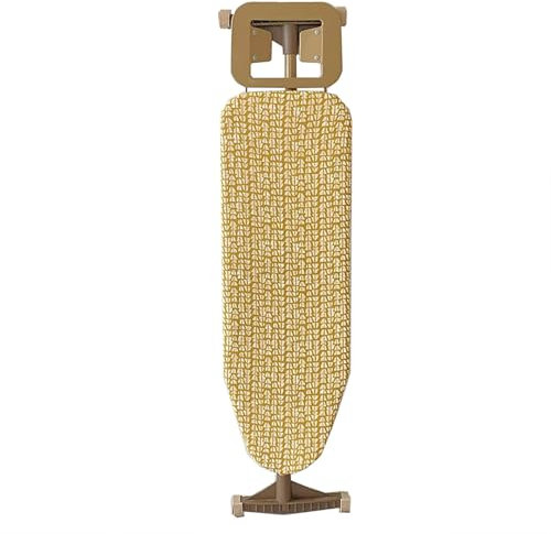 REBCACE Grande Planche à Repasser avec Pied en T, Planches à Repasser, Cadre doré réglable en Hauteur, Pliable, Repose-Fer à Vapeur, Housse avec Coussin Extra épais pour Un Repassage,A