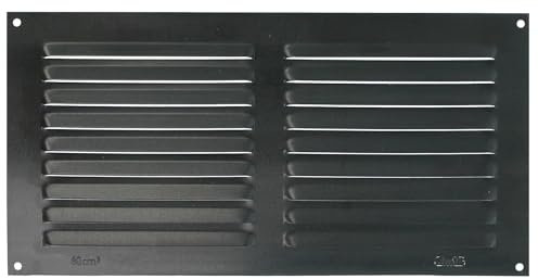 Amig - Griglia Rettangolare in Alluminio | Griglie di Ventilazione per Uscita d'Aria | Ideale per Soffitto di Cucina e Bagno | Dimensioni 150 x 300 mm | Colore Nero