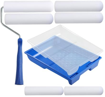 Wall Paint Roller Kit,House Painting Applicator Foam Rolling Tool - Wall Ceiling Paint Roller for Doors, Garages, Cabinets, Craft Work, Home Renovation