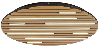 Paul Neuhaus LED Deckenleuchte Akustik Paneel Eiche natur 60cm rund | Smarthome, Echtholzfurnier, Fernbedienung, CCT warmweiß – kaltweiß
