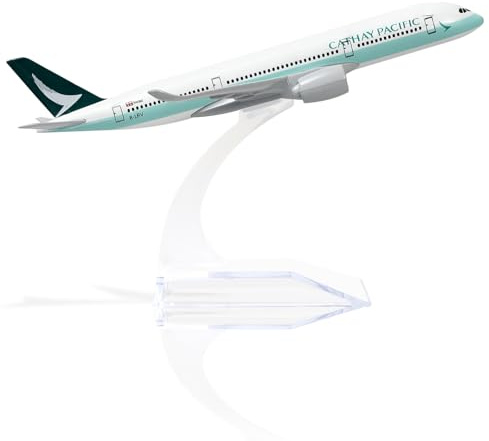 Qiyumoke A350 Cathay Pacific 1/400 metallflygplan flygplansmodell med stativ (5,7 cm) A350 China Airlines legering modellflygplan för flygentusiastisk gift, skrivbordsdisplay