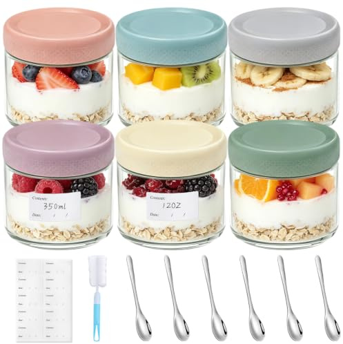 Mssushi 6 Tarros Cristal 350ml, Avena, Tapa Hermética