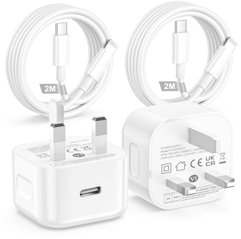 20W Phone Charger Fast Charge, 2Pack USB C Plug With Lightning Cable 2M | for Phone 14 Pro Max/13 Mini/12/11/SE/X/XS/8 Plus/iPad Air, Type C Charger Fast Charging USB C charger Plug Power Adapter