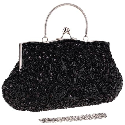 Clutch di perline - tasto per cinturino a catena da sera, borse di lusso a grande capacità | SQUISIte Clutch per feste di nozze in rilievo, borsa per eventi formale della palla da appuntamento, donna