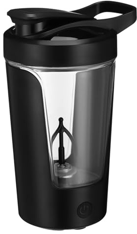 BAZEITFLOW Bicchiere Elettrico Mischiatore Ricaricabile per e Proteine Tazza Shaker Portatile con Miscelazione Automatica Rotante per Latte e Frullati Design Nero