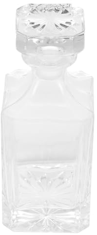 GARVALON Déco Carafe Whisky Verre Imitation Cristal Flacon à Liqueur Élégant et Poli Rangement Sécurisé pour Cadeau Maison Chic