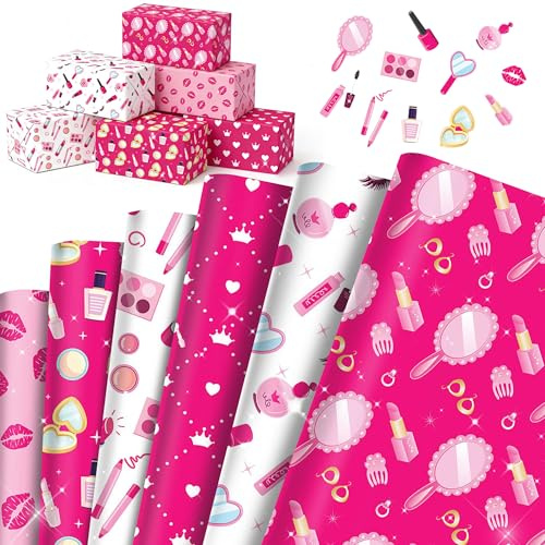 12 ark presentpapper spa party presentförpackning platt vikt kosmetika konstpapper för födelsedag brudfest baby party bröllop gör-det-själv pysselarbete gåvor