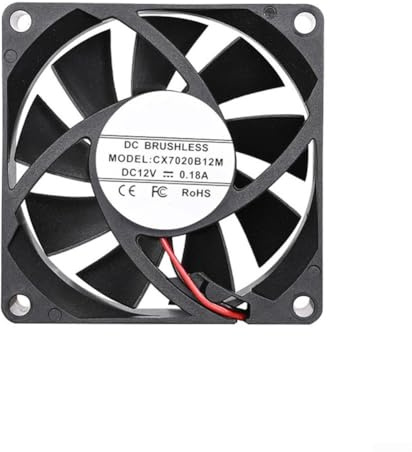 2 x 12 V Lüfter 70 x 70 x 20 mm für Computer für Gehäuse und Netzteile, 3200 U/min, Hochleistungs-Lüfter mit leisem und stabilem Betrieb (12 V)