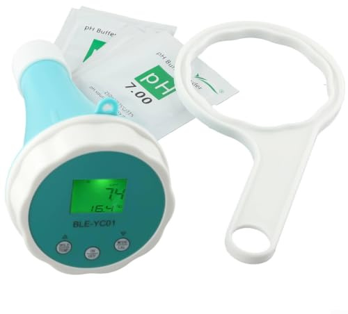 Evenoonest Probador de calidad del agua, medidor de temperatura digital 6 en 1 pH ORP con gestión de datos de aplicación para piscina hidropónica acuario prueba de beber