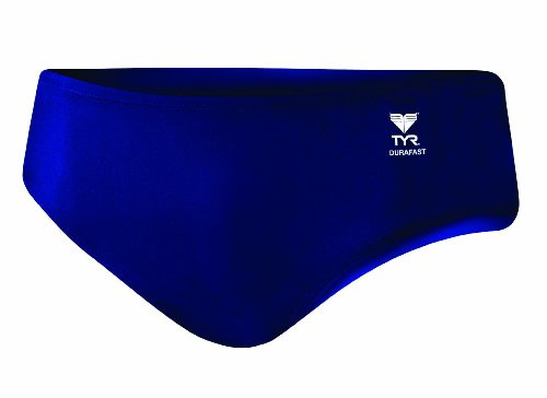 TYR Costume Slip in Tessuto Anti Cloro Durafast Elite, Uomo in Tinta Unita per Allenamento, Navy, 34