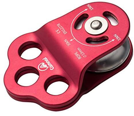 P Prettyia Kletterrolle Aluminiumlegierung Seilrolle Klettern Abseilgerät, 8.2 x4.4cm - rot